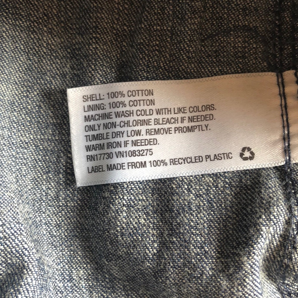 New Chambray Top no sleeve shirt, vest s.M Stars - Picture 7 of 7